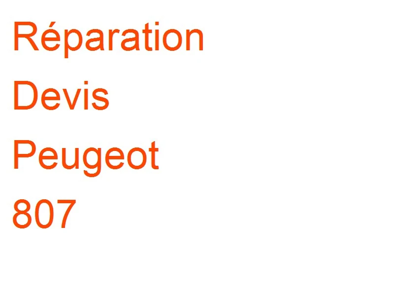 Devis Peugeot 807
