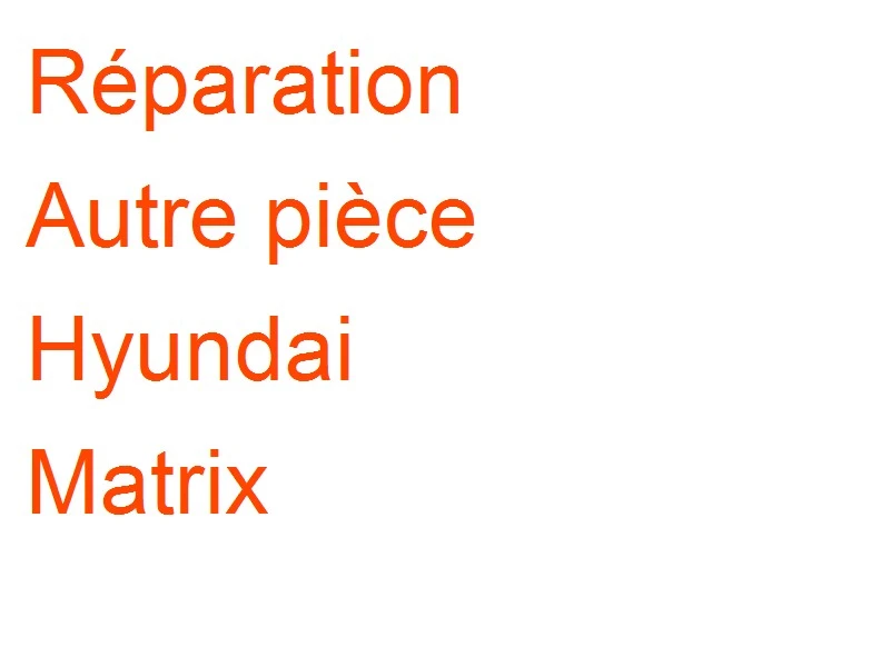 Autre pièce Hyundai Matrix