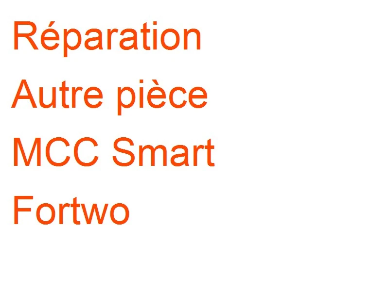 Autre pièce MCC Smart Fortwo