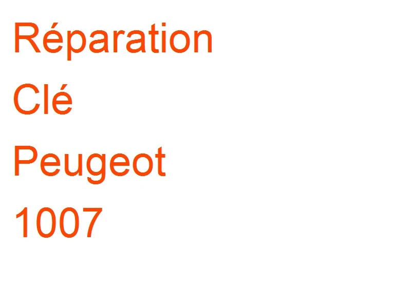 Clé Peugeot 1007