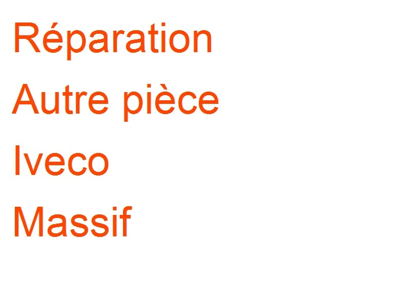 Autre pièce Iveco Massif