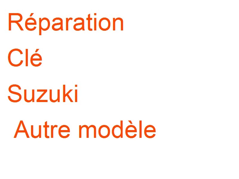 Clé Suzuki Autre modèle