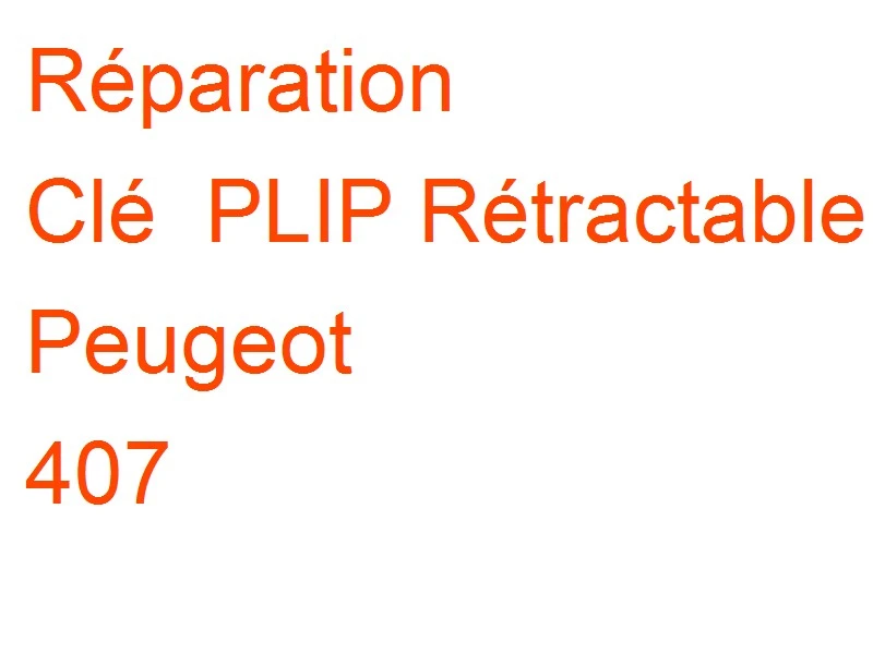 Clé PLIP Rétractable Peugeot 407
