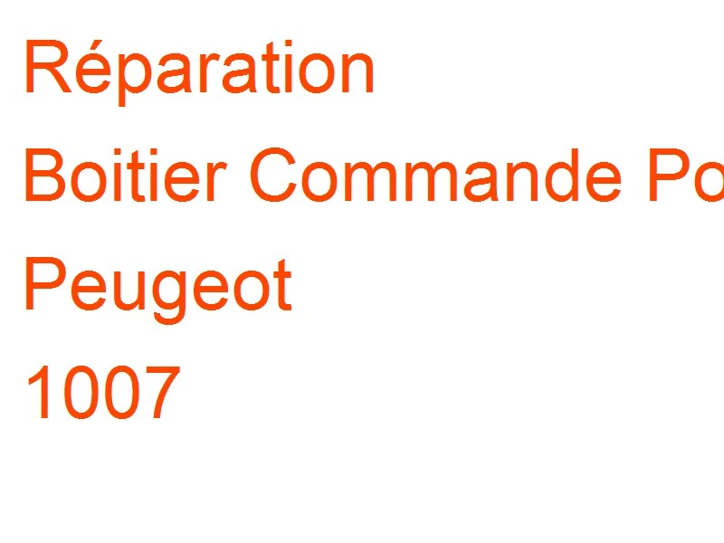 Boitier Commande Porte Coulissante Peugeot 1007