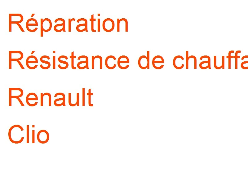 Résistance de chauffage Renault Clio