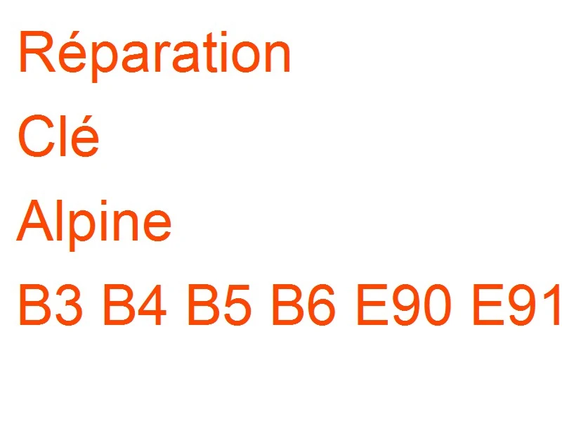 Clé Alpine B3 B4 B5 B6 E90 E91 E92 E93