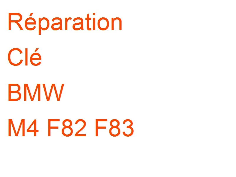 Clé BMW M4 F82 F83